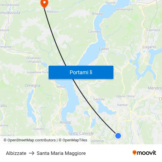 Albizzate to Santa Maria Maggiore map