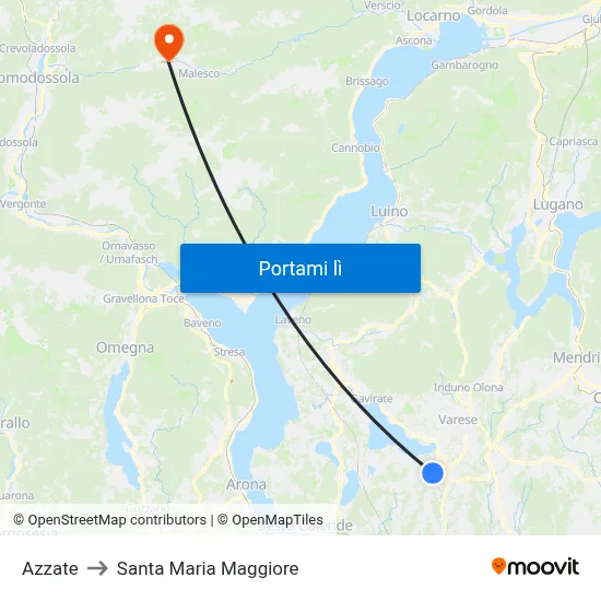 Azzate to Santa Maria Maggiore map