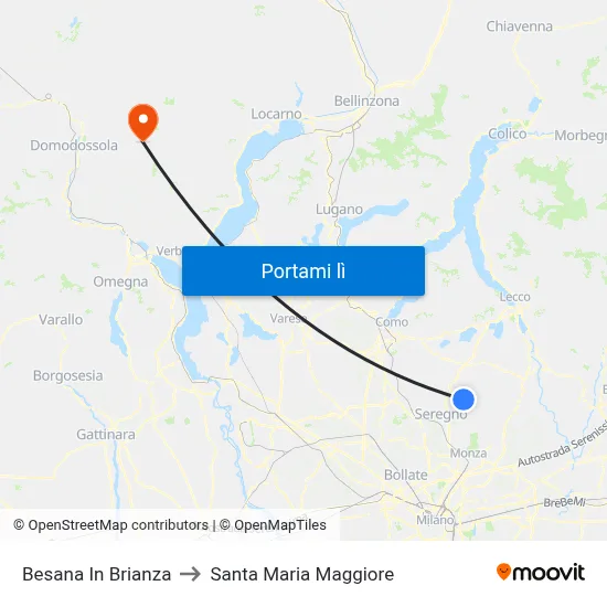 Besana In Brianza to Santa Maria Maggiore map