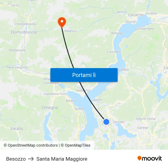 Besozzo to Santa Maria Maggiore map