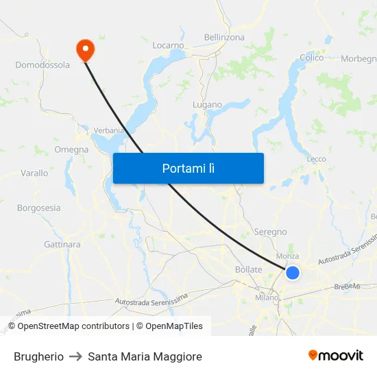 Brugherio to Santa Maria Maggiore map