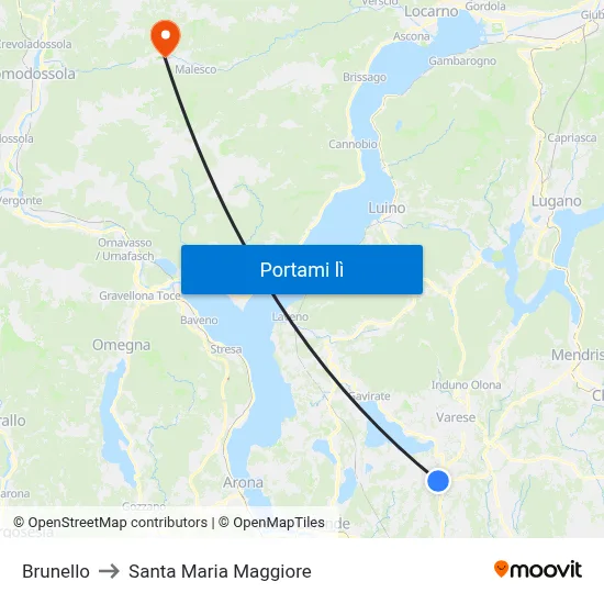 Brunello to Santa Maria Maggiore map