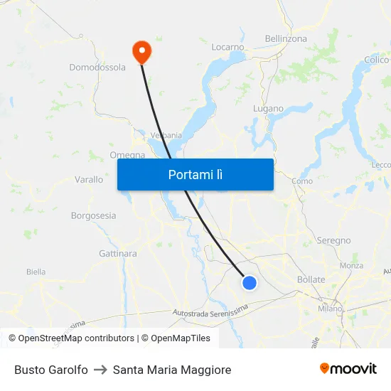 Busto Garolfo to Santa Maria Maggiore map