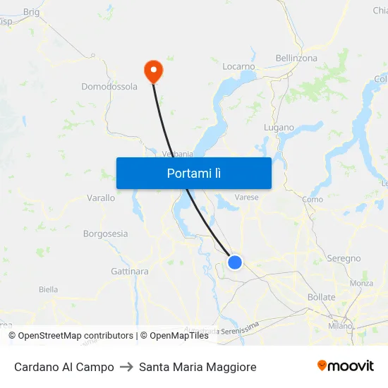 Cardano Al Campo to Santa Maria Maggiore map