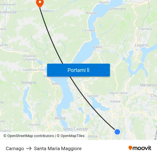 Carnago to Santa Maria Maggiore map