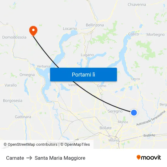 Carnate to Santa Maria Maggiore map