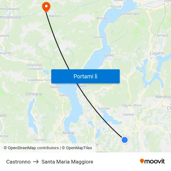 Castronno to Santa Maria Maggiore map
