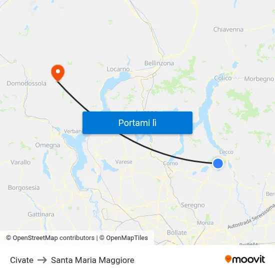 Civate to Santa Maria Maggiore map