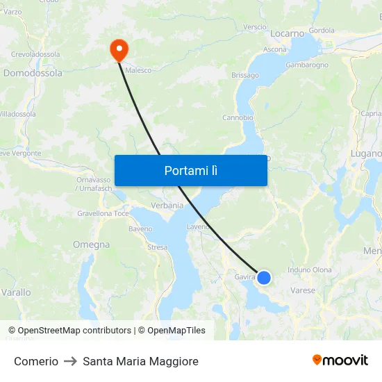 Comerio to Santa Maria Maggiore map