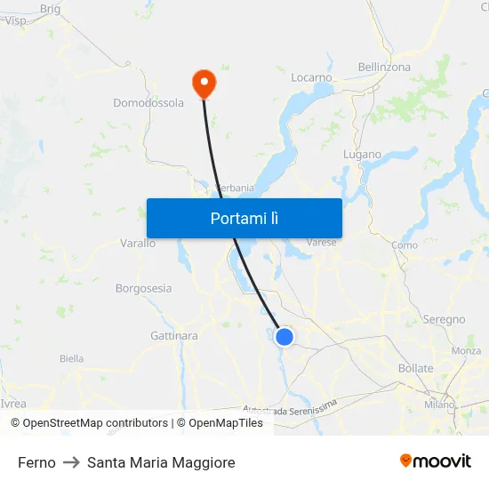 Ferno to Santa Maria Maggiore map