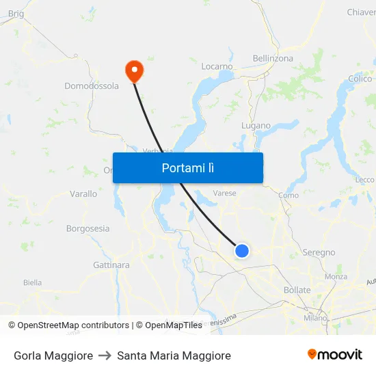 Gorla Maggiore to Santa Maria Maggiore map