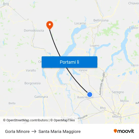 Gorla Minore to Santa Maria Maggiore map