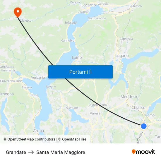 Grandate to Santa Maria Maggiore map