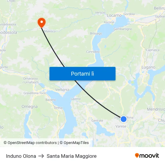 Induno Olona to Santa Maria Maggiore map