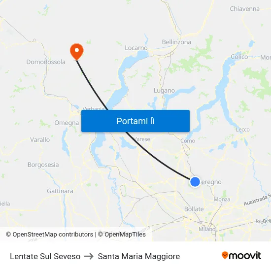 Lentate Sul Seveso to Santa Maria Maggiore map