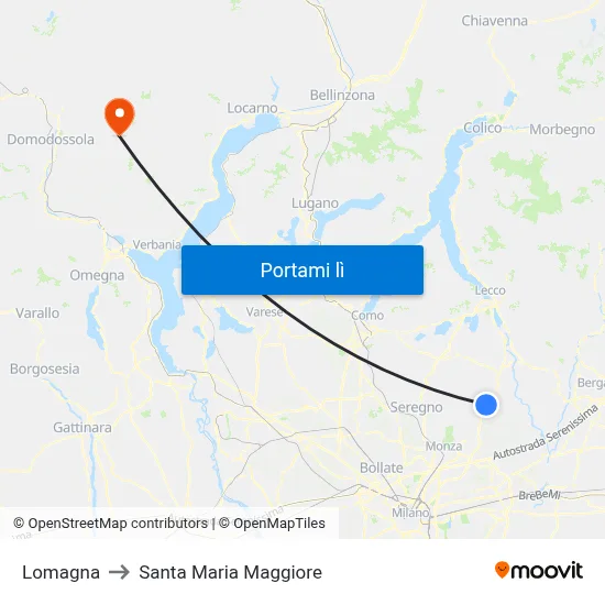 Lomagna to Santa Maria Maggiore map
