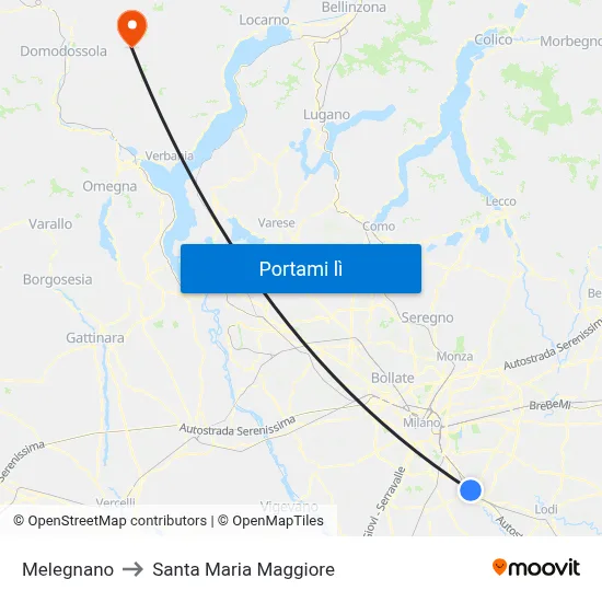 Melegnano to Santa Maria Maggiore map