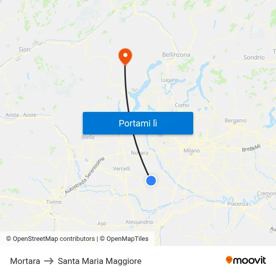 Mortara to Santa Maria Maggiore map