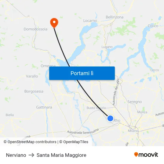 Nerviano to Santa Maria Maggiore map