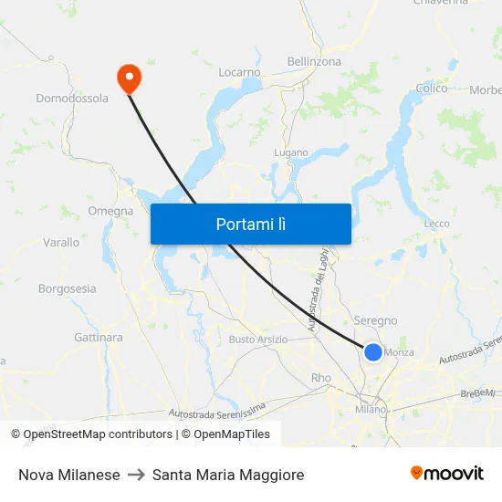 Nova Milanese to Santa Maria Maggiore map