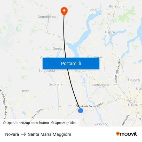 Novara to Santa Maria Maggiore map