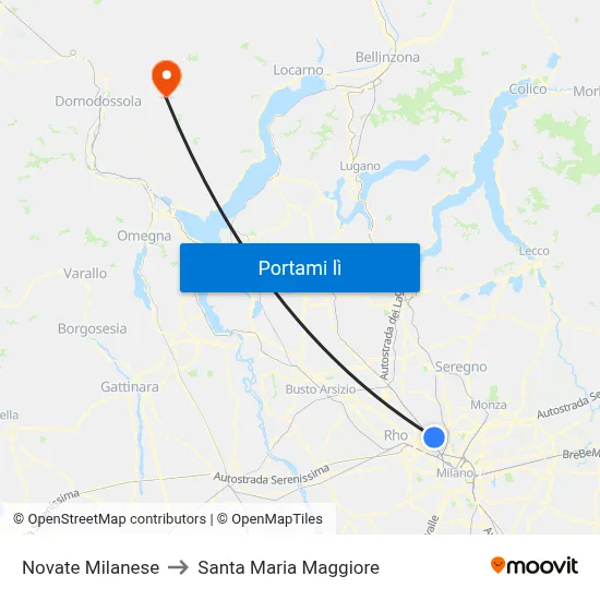 Novate Milanese to Santa Maria Maggiore map