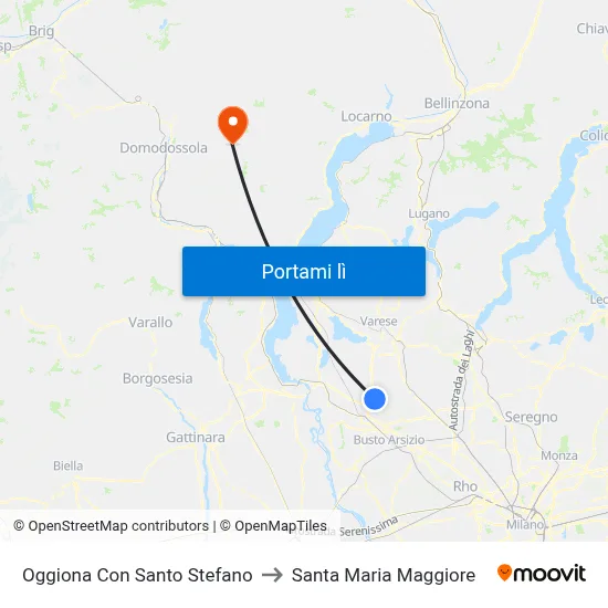 Oggiona Con Santo Stefano to Santa Maria Maggiore map