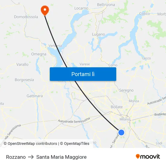 Rozzano to Santa Maria Maggiore map