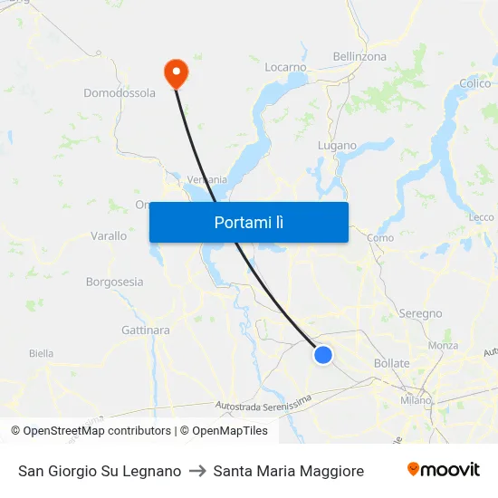 San Giorgio Su Legnano to Santa Maria Maggiore map