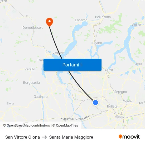 San Vittore Olona to Santa Maria Maggiore map
