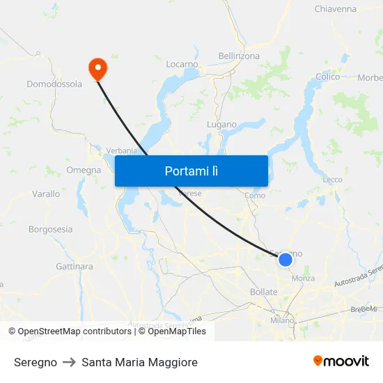 Seregno to Santa Maria Maggiore map