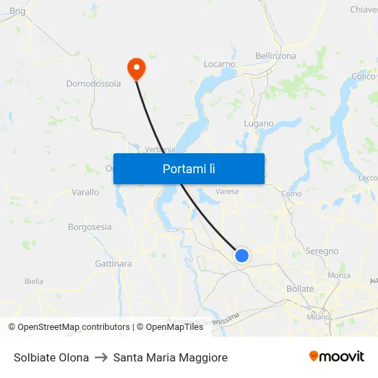Solbiate Olona to Santa Maria Maggiore map