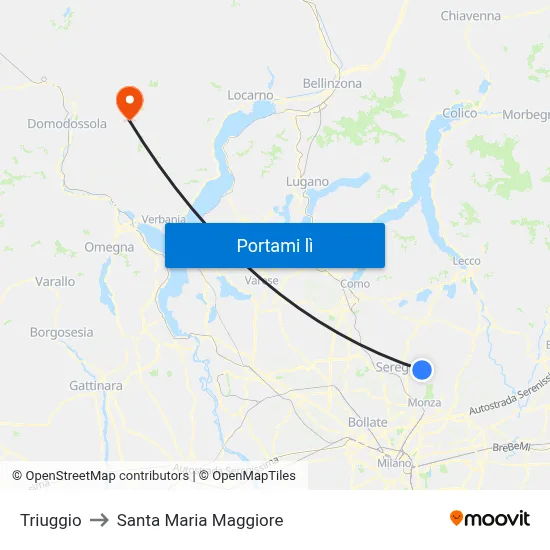 Triuggio to Santa Maria Maggiore map