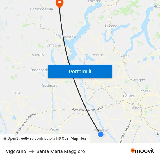 Vigevano to Santa Maria Maggiore map