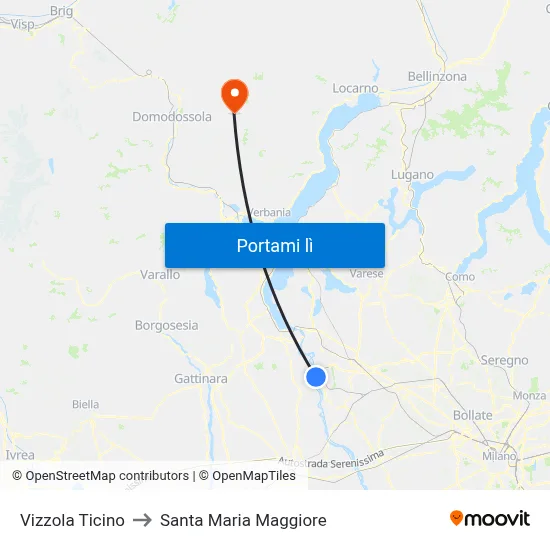 Vizzola Ticino to Santa Maria Maggiore map