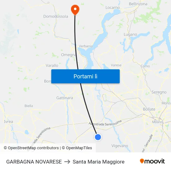 GARBAGNA NOVARESE to Santa Maria Maggiore map