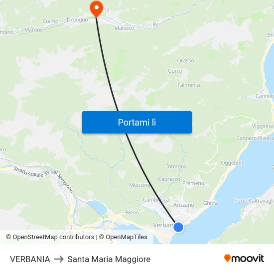 VERBANIA to Santa Maria Maggiore map