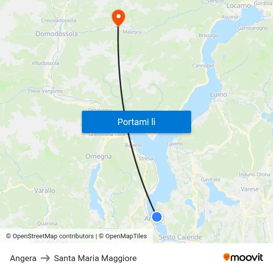 Angera to Santa Maria Maggiore map
