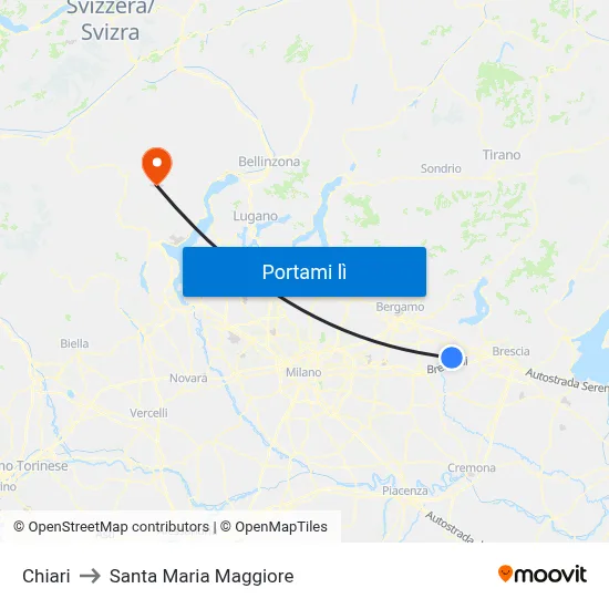 Chiari to Santa Maria Maggiore map