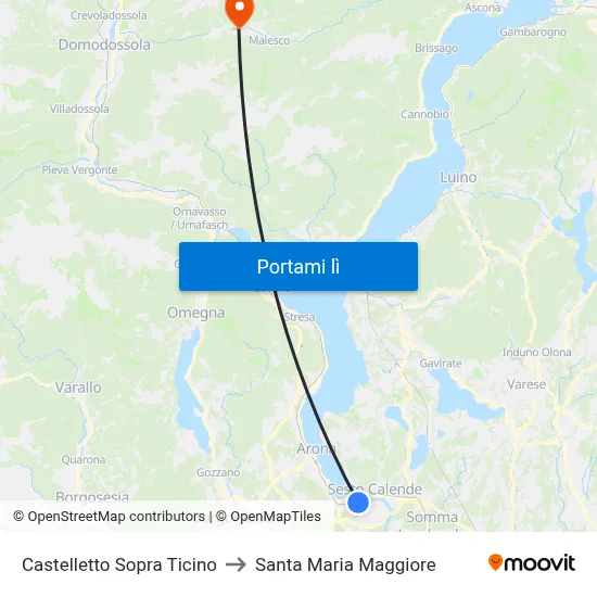 Castelletto Sopra Ticino to Santa Maria Maggiore map