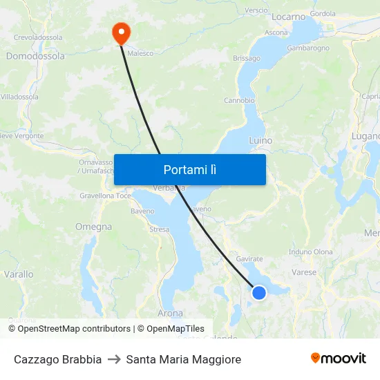 Cazzago Brabbia to Santa Maria Maggiore map