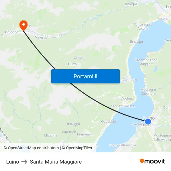 Luino to Santa Maria Maggiore map