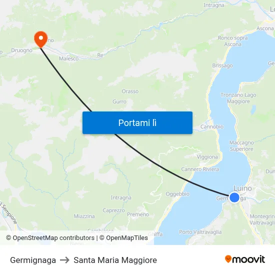 Germignaga to Santa Maria Maggiore map