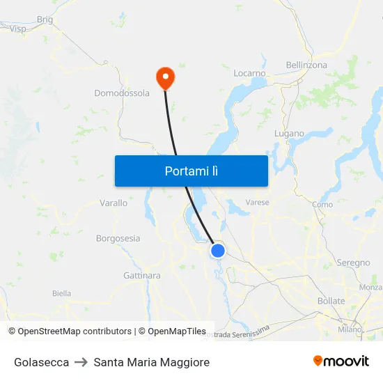 Golasecca to Santa Maria Maggiore map