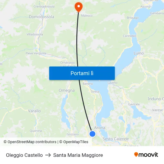 Oleggio Castello to Santa Maria Maggiore map