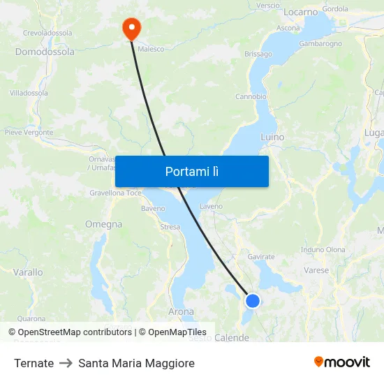 Ternate to Santa Maria Maggiore map