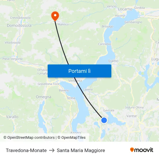 Travedona-Monate to Santa Maria Maggiore map