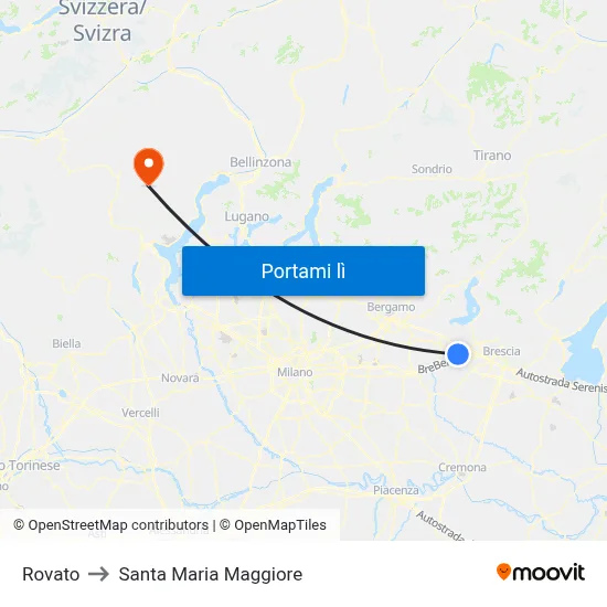 Rovato to Santa Maria Maggiore map