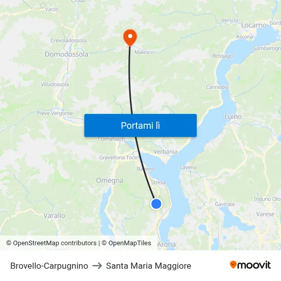 Brovello-Carpugnino to Santa Maria Maggiore map