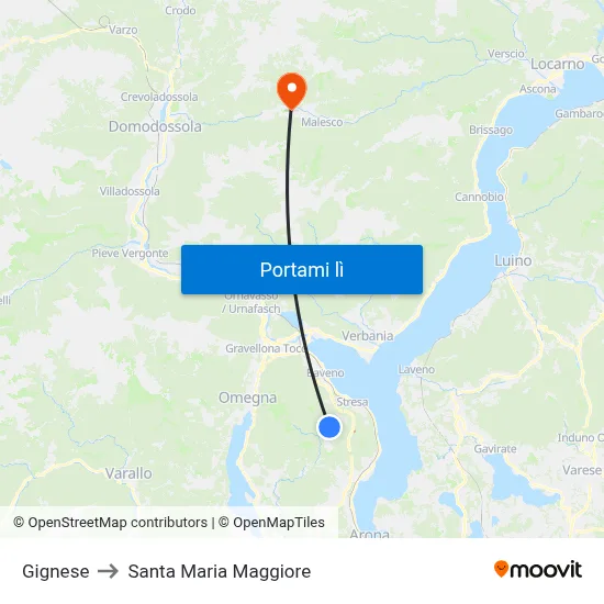 Gignese to Santa Maria Maggiore map